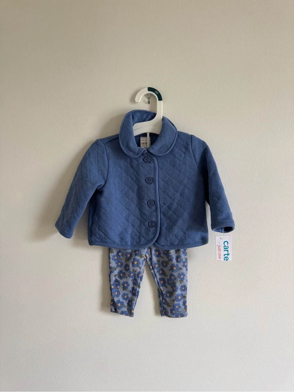NWT Carter’s Two Piece Set Quilted Jacket and Floral Leggings Size 3 months